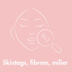 Skintags, fibrom, milier